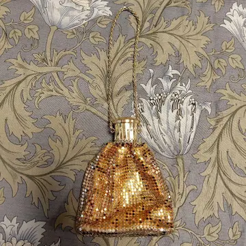 골드 메탈 비즈 파티백 메쉬백 아코디언 주름 파우치