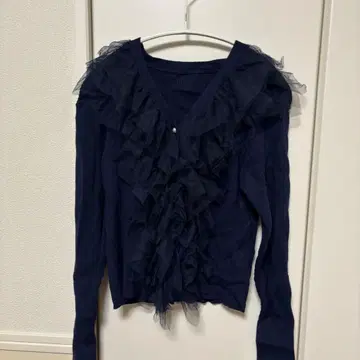 시마무라 카도와키 레이나 튤 프릴 니트 가디건 미사용 새상품