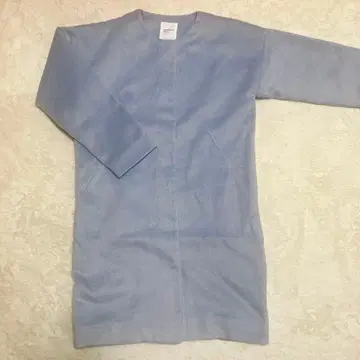 백 넘버 여성용 아우터 노카라 코트 스카이블루 M 사이즈