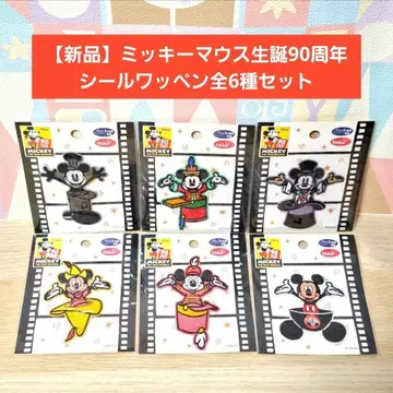 [새상품] 미키마우스 탄생 90주년 씰 와펜 6종 세트