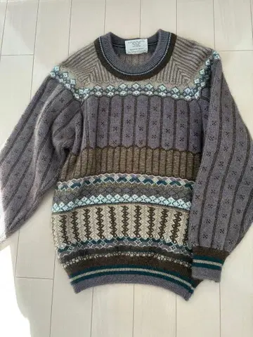 그레이 계열 패턴 니트 스웨터 S