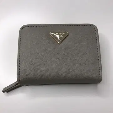 그레이 이단 접이식 지갑 합성 피혁