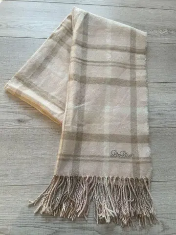 리즈리사 LIZ LISA 로고 자수 체크 무늬 대형 머플러 스톨 핑크