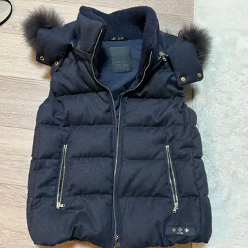 TATRAS 네이비 퍼 트리밍 다운 베스트