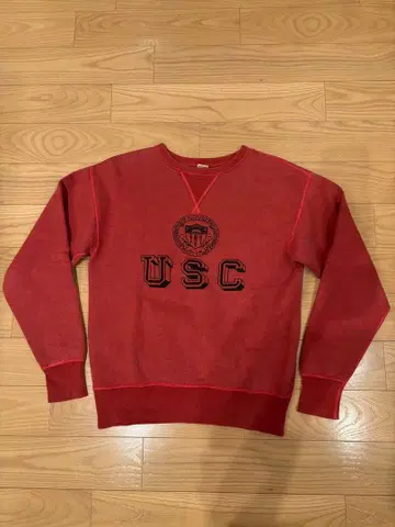 THE FLAT HEAD USC 로고 레드 맨투맨 M