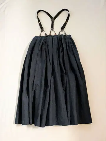 Uquna Kanal 린넨 서스펜더 스커트