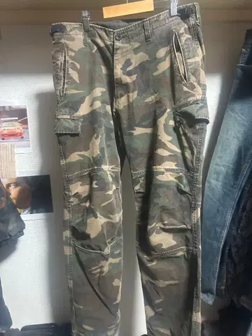 카모플라쥬 카고 팬츠 조정 가능 벨트 포함