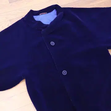 레트로 벨벳 일본 의류 코트 어두운 청보라색