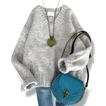 새상품급 유나이티드 애로우즈 FANCY/MLNG V넥 니트 라이트 그레이