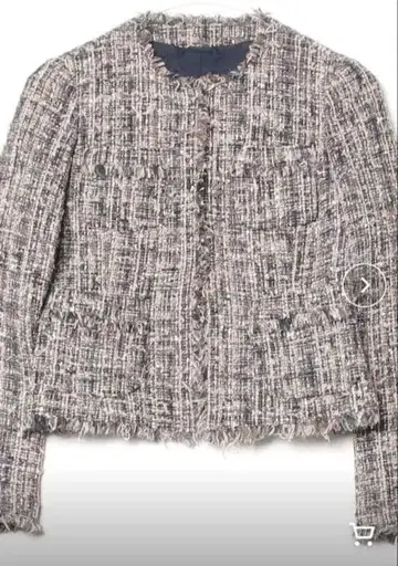 ANAYI 트위드 자켓 노카라 36