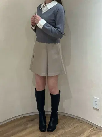 MISCH MASCH 레이스 셔츠 도킹 니트