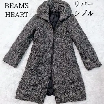리버서블 BEAMS HEART 빔즈 롱 코트 헤링본