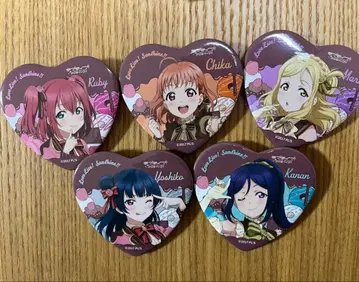 러브 라이브! 세븐 인터넷 한정판 하트 캔뱃지 5개 세트