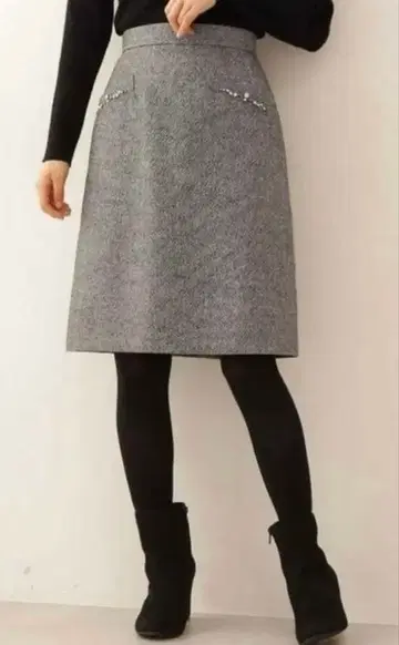 프로포션 바디 드레싱 라메 트위드 스커트