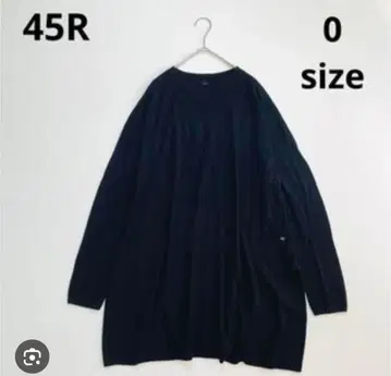 45R 니트 원피스 워셔블 빅 튜닉 네이비