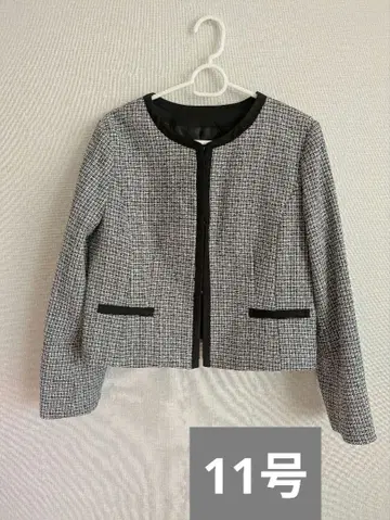 그레이 블랙 트위드 테일러드 자켓