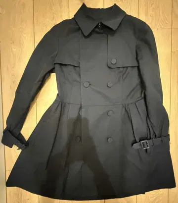 Fray.Id 다크 그레이 더블 브레스트 트렌치코트