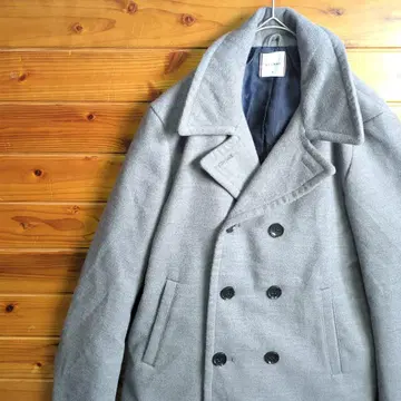 BROWNY 브라우니 피 코트 더블 버튼 더블 포켓 그레이 구제 의류