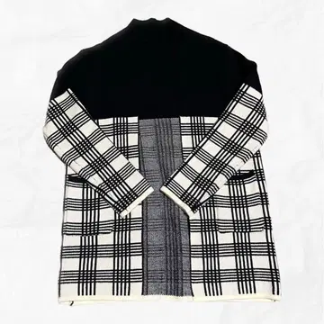 빈티지 체크 무늬 긴팔 니트 스웨터