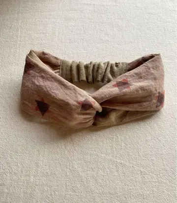 초목 염색 린넨 크로스 터번