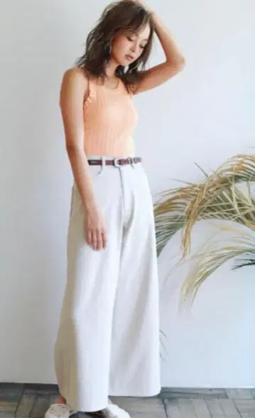 SeaRoomlynn 아이보리 베이지 와이드 레그 팬츠 데님