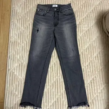 GYDA 데미지 가공 그레이 플레어 팬츠