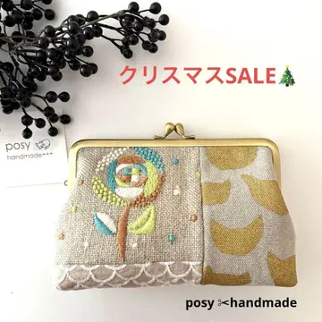 미나 페르호넨 핸드메이드 패치워크 사각형 가마구치 파우치