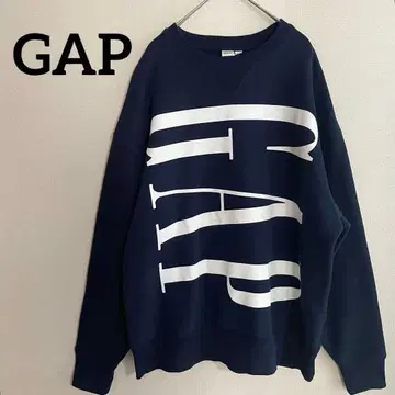 [ 새상품급 ] GAP 빅 로고 양면 프린트 맨투맨 1969 네이비 M