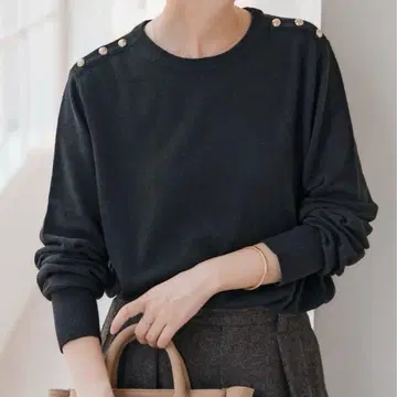 새상품 Spick and Span VIS/W 숄더 버튼 풀오버 블랙