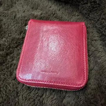 Hender Scheme 빨간색 가죽 접이식 지갑