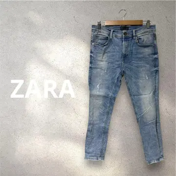 ZARA MAN / 아이스 워시 데미지 가공 스키니 데님