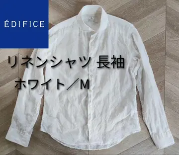 EDIFICE 린넨 셔츠 긴팔 M 화이트