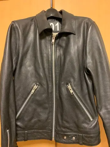 VaLLet 블랙 가죽 싱글 라이더 자켓