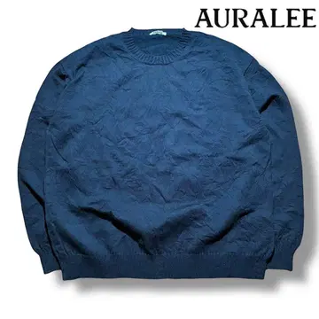 오라리 크루넥 니트 융모 주름 가공 AURALEE