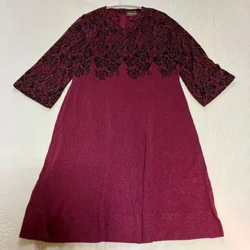 사이토 토요코 TOYOKO SAITO 라메 니트 올 패턴 원피스