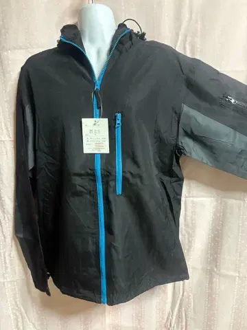 나일론 자켓 M 블랙/파랑 후드 부착 2장 세트