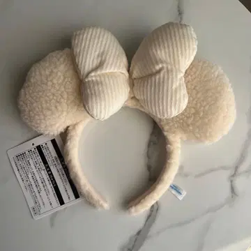 [새상품급] 미니 디즈니 머리띠 화이트 복슬복슬 크리스마스 보아