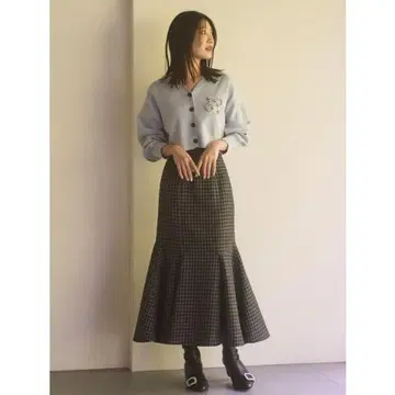 CELFORD (셀포드) 머테리얼 체크 머메이드 스커트