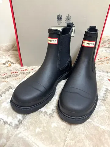 [ HUNTER ] 블랙 첼시 부츠 사이드 고어 24cm [ 레인부츠 ]