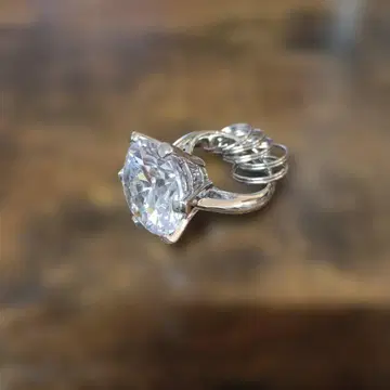 크리스탈 다이아몬드풍 라운드컷 키링