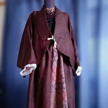 기모노 리메이크 셋업 와양절충 2피스 볼레로 자켓과 개더 스커트