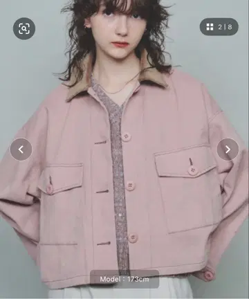 핑크 캐주얼 자켓 코듀로이 옷깃