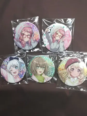 뱅드림 캔뱃지 WEGO 마루야마 아야 이브 마야 치사토 5종 세트