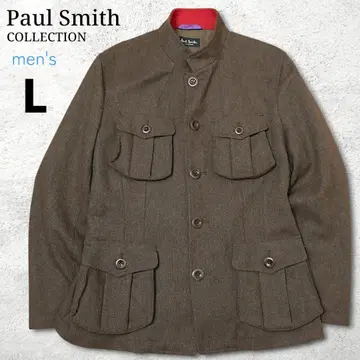 새상품급 [폴스미스 컬렉션] 울 사파리 자켓 L 일본제 옷깃 브라운