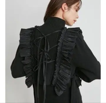 snidel 프릴 베스트 레이어드 니트 원피스