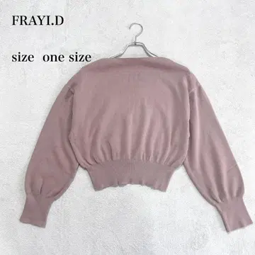 FRAYI.D 벌룬 슬리브 다크 핑크 긴팔 니트