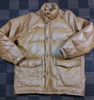 [ RIGEL ] 브라운 다운 자켓 램 가죽 LL 사이즈