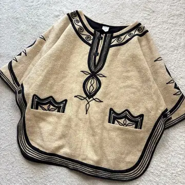 빈티지 과테말라 자수 판초 케이프 민족 의상