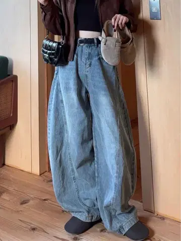 CRAMMY 와이드 데님 팬츠 L