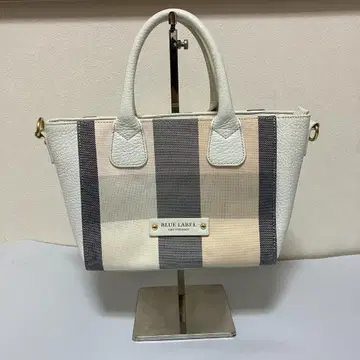 BLUE LABEL 블루라벨 가죽 캔버스 핸드백